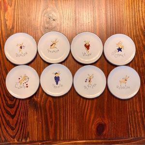 Pottery Barn Reindeer Coasters w/Rudolph Set of 8